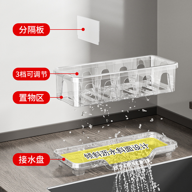 Picture of New Cross-Border Sponge Drain Rack Kitchen Dishwashing Basket Storage Rack Sink Dishwashing Liquid Rag Countertop Storage Rack