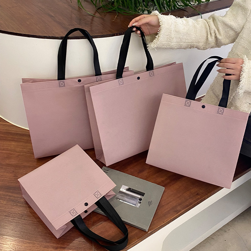 Non-woven Women's Clothing Store Handbag Ready-made Gift Packaging Gift Bag Shopping Bag Clothes Packing Belt Wholesale