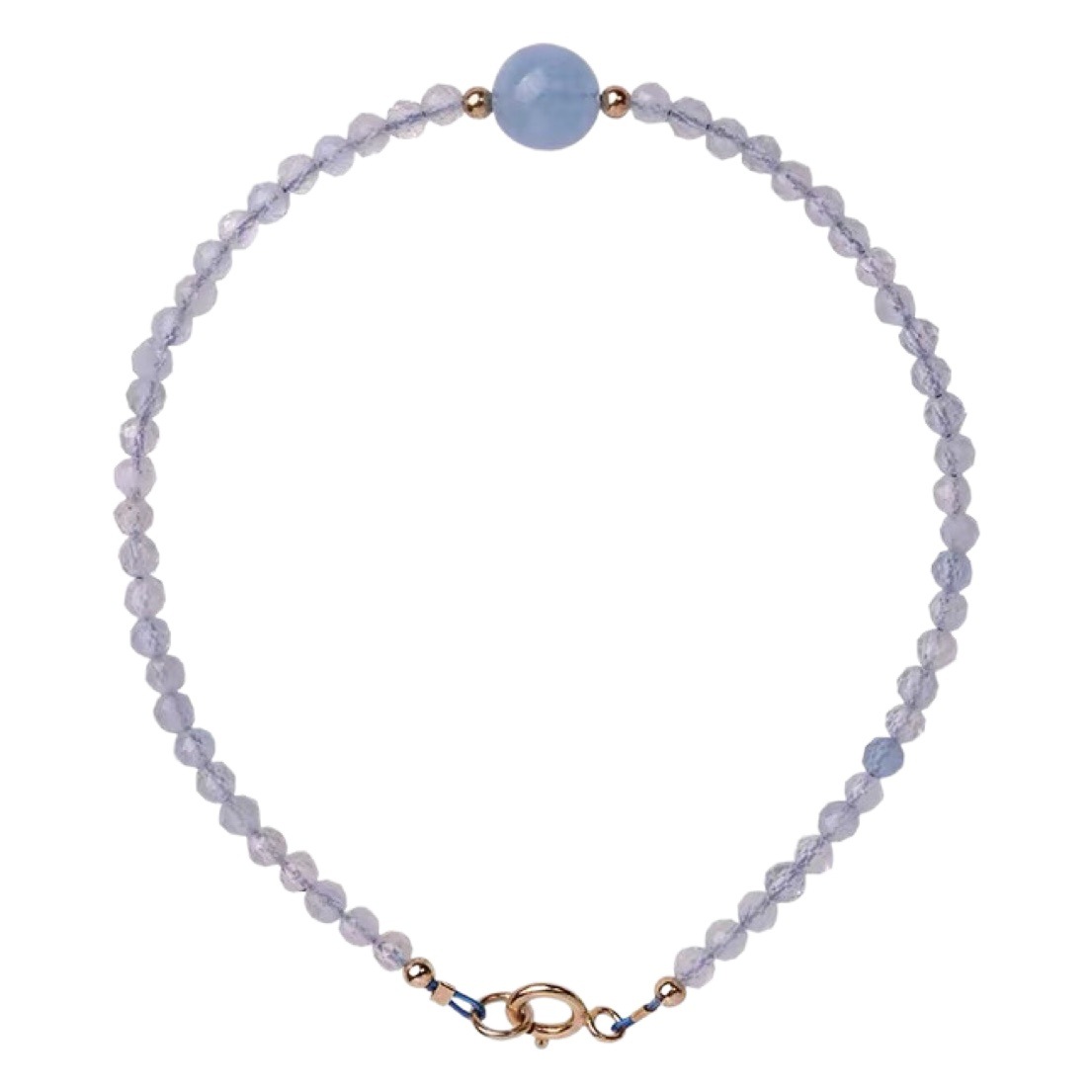 Light Blue Natural Aquamarine Bracelet Women's Simple Austrian Crystal Bracelet Fresh Art Style Gift
