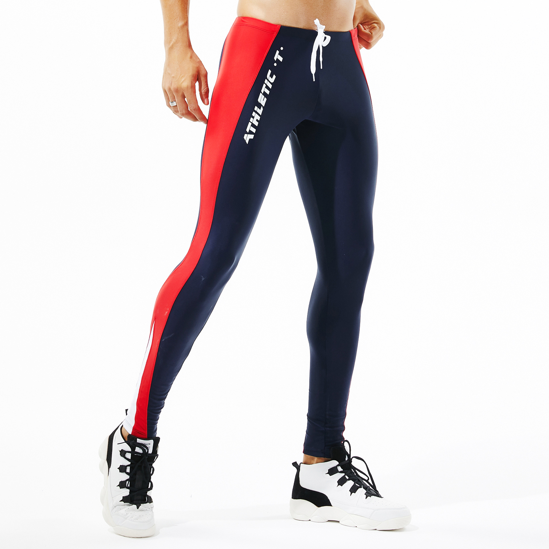 Picture of Specially Designed for New Men's Pants, Running Sports, Track and Field Fitness Tights, Nylon Fabric 8601 Breathable