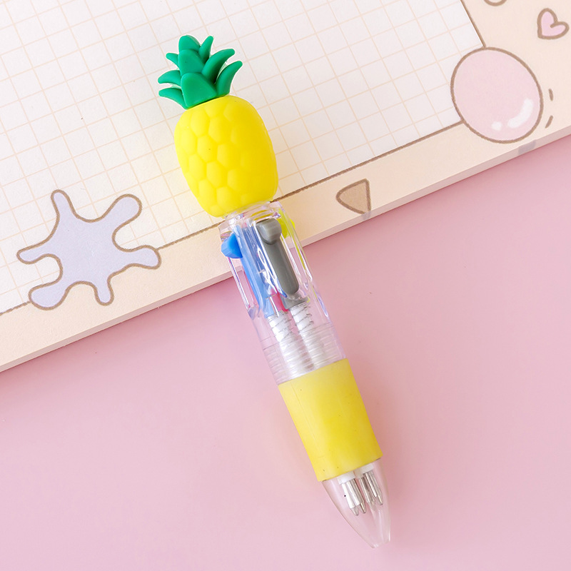 Picture of Korean cute cartoon cute head four-color mini color ballpoint pen student stationery gift prizes wholesale