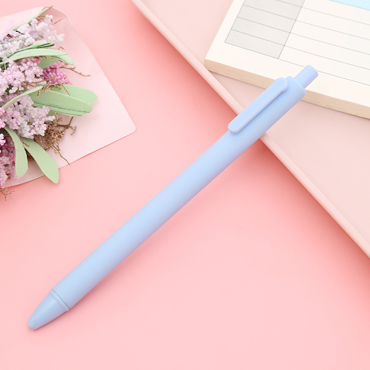 Picture of Morandi push gel pen 0.5mm bullet macaron press pen vintage office stationery signature pen