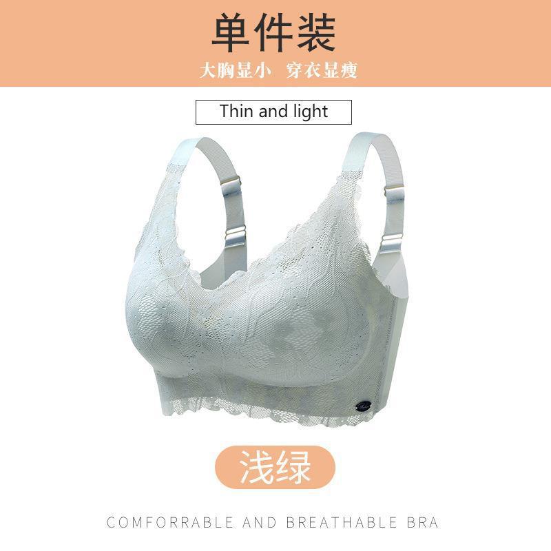 Picture of Traceless Underwear Women's Push-up chubby girl Large Chest Showy Thin Non-rims Breast-closing Anti-sagging Sports plus size Bra