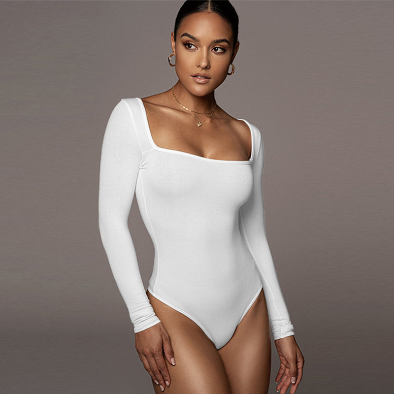 Picture of European and American Export Sexy Velvet Bottoming Shirt 2025 Autumn and Winter New Cross-Border Women's Tight Long-Sleeved Square Collar One-Piece