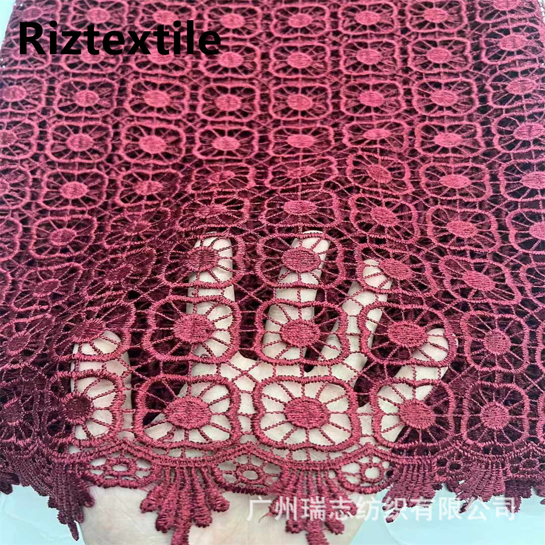 New Water Soluble Embroidered Flower Lace Women's Dress Performance Dress Fashion Accessories Fabric African Lace