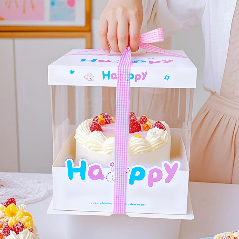 Children's Day 6inch 8inch Cake Packaging Box Plus High Portable Birthday Cake Box Six/ 8inch Box Wholesale