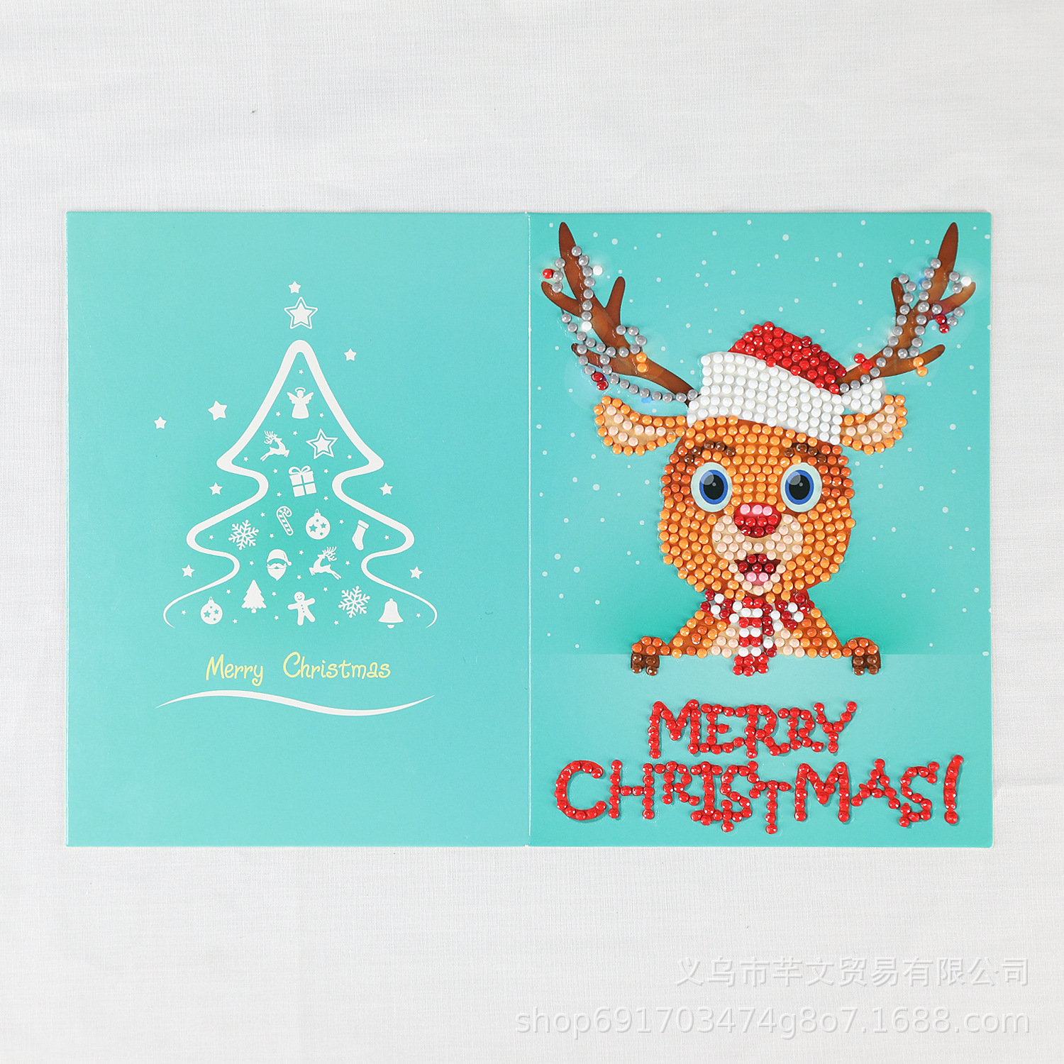 Picture of Cross-border Christmas DIY greeting card diamond painting 5D creative Diamond painting foreign trade holiday blessing piece one-piece delivery
