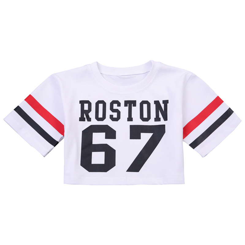 Picture of MOBN Children's Wear | 2018 Spring/Summer New Suit Girls Beautiful Hip Hop Letter Short Sleeve Bright Red Skirt Suit