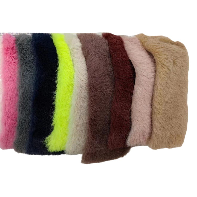 New rabbit fur thickened rabbit fur ball scarf winter plush toy fabric plush fabric imitation fur in stock
