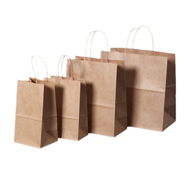 Picture of Customized Kraft Paper Bag Handbag Baked Milk Tea Takeaway Catering Packaging Bag Holiday Gift Satchel Paper Bag