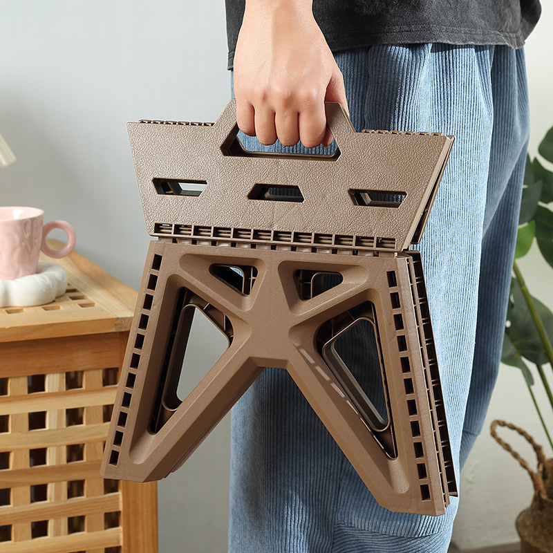 Picture of Folding Stool Portable Household Plastic Small Stool Outdoor Fishing Camping Style Mazar Stool Stall Kidsren's Small Bench