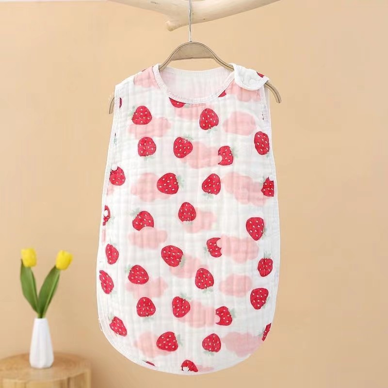 Picture of Baby gauze sleeveless sleeping bag cotton summer thin baby vest newborn children kick-proof quilt wholesale