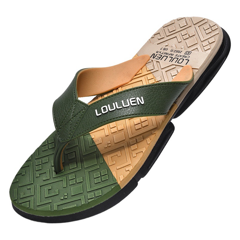 2025 New Beach Flip-Flops Men's Non-slip Outer Wear Slippers Summer Clip Men's Sandals Trendy Casual Sandals