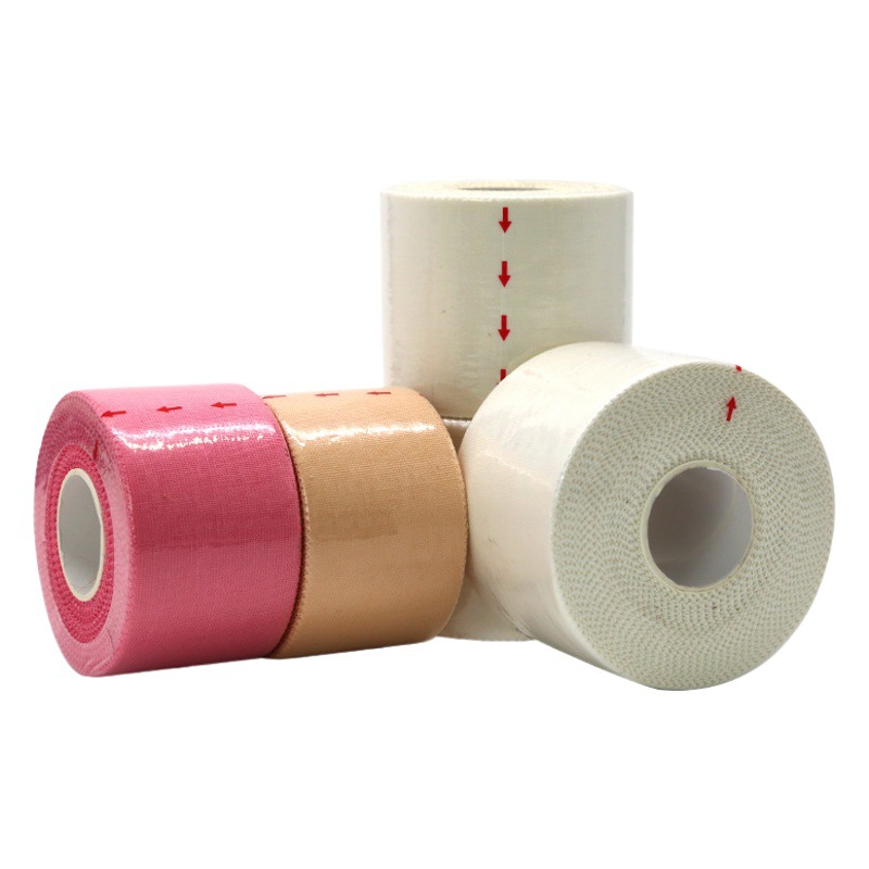 Plaid and Breathable Cotton Material Toothed Edge Sports Tape White Patch Muscle Patch with Skin Film Elastic Bandage