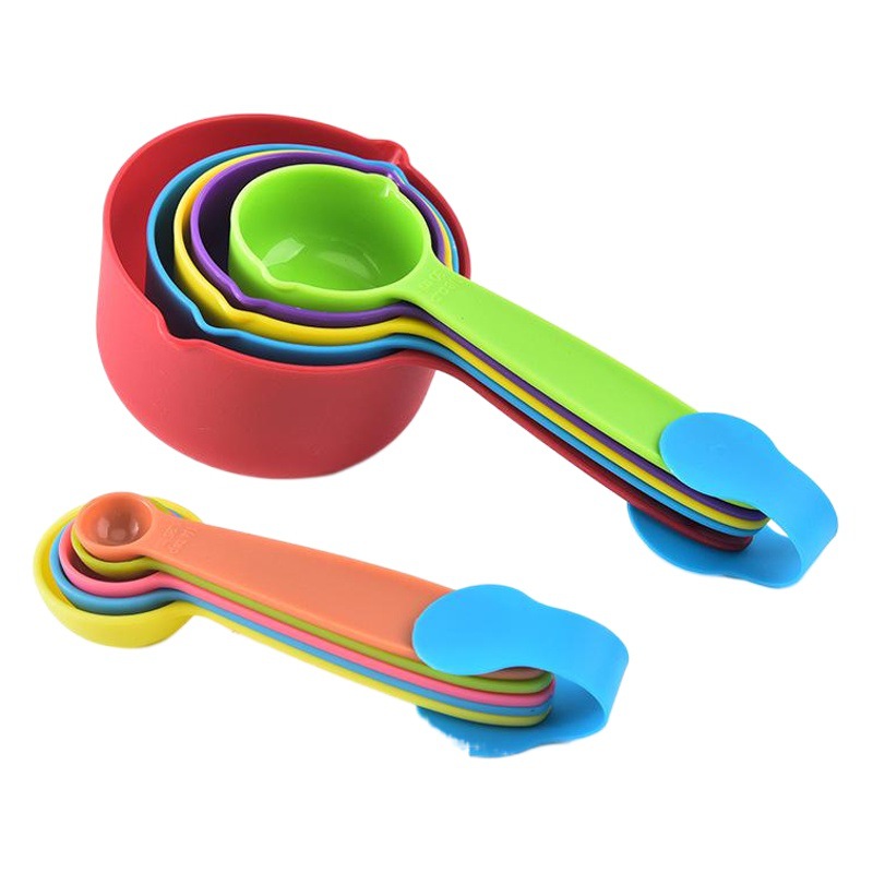 in stock new measuring spoon baking tools DIY cake milk spoon with scale five-piece set PP measuring cup color measuring spoon