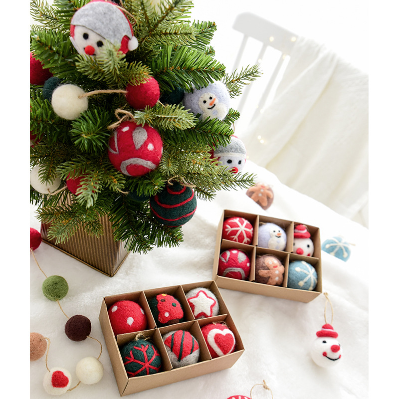 Picture of NUCHI Cross Border Christmas Decoration Wool Felt Snowflake Christmas Tree Decoration Ball Small Pendant Christmas Decoration Hanging Ornament
