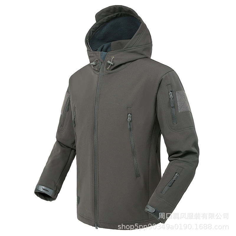 Picture of Outdoor Shark Skin Soft Shell Jacket Men's Winter Fleece Jacket Waterproof Windproof Men's Three-in-One Warm Camouflage Mountaineering
