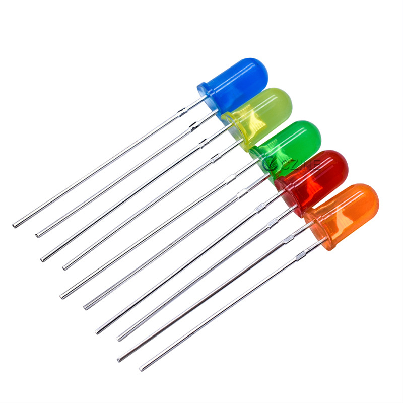 Picture of F5 Red Hair Red Light Beads 5mm Red Light Green Blue Hair Blue Light Yellow Orange Yellow Light Plug-In Led Lamp Beads Diode