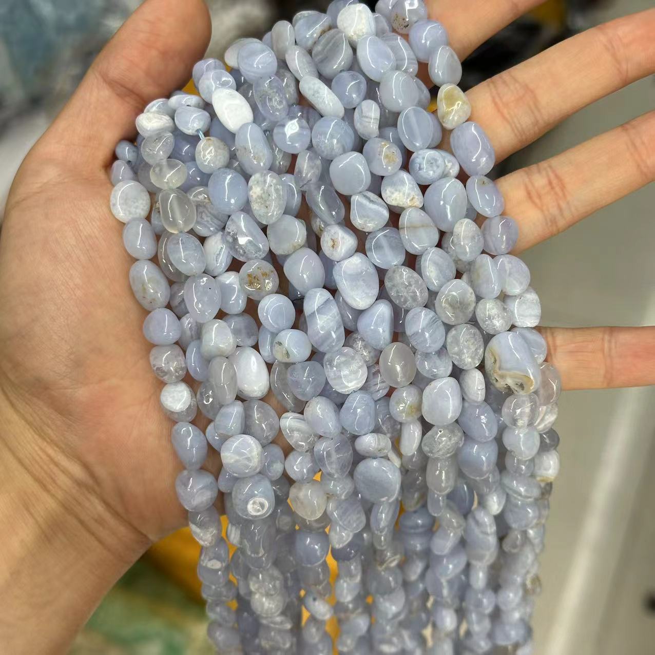 Picture of 8*10mm natural raw stone with loose beads semi-finished beads manufacturers spot wholesale jewelry accessories cross-border foreign trade