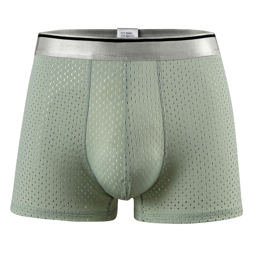Men's Underwear Boxer Men's Ice Silk Thin Honeycomb Mesh Extra Large Size Breathable Four-Corner Pants Trendy