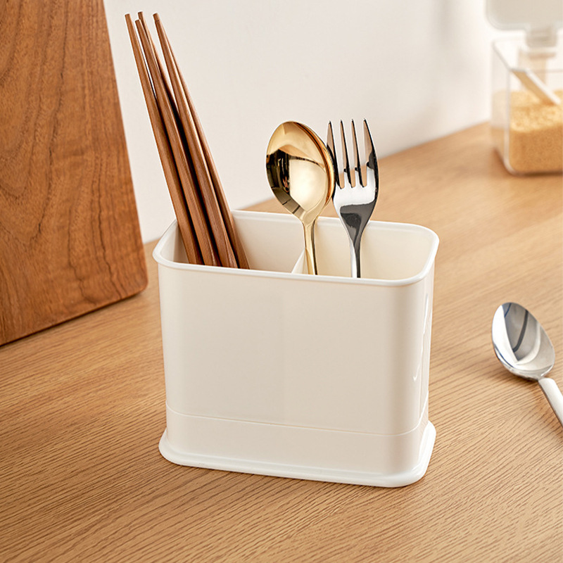 Picture of Kitchen Chopstick Barrel Drain Tableware Storage Box Spoon and Fork Storage Rack Plastic Chopstick Basket Creative Chopstick Holder Chopstick Cage