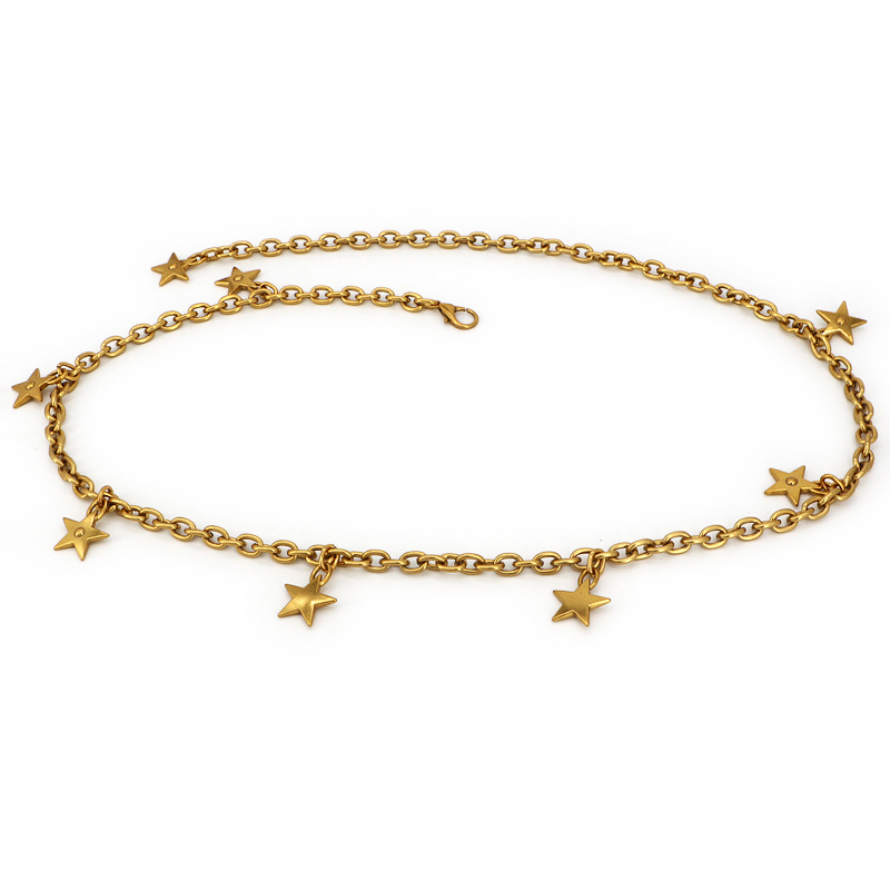 Waist chain women's skirt sweater fashionable ins decorative suit thin belt fashionable chain star pendant waist tight waist