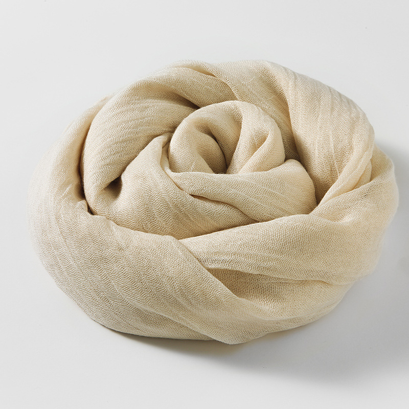 Picture of Solid Color Cotton and Linen Scarf Women's Artistic Sunscreen Scarf Scarf Beach Long Scarf Wholesale Japanese Scarf Advanced Sense