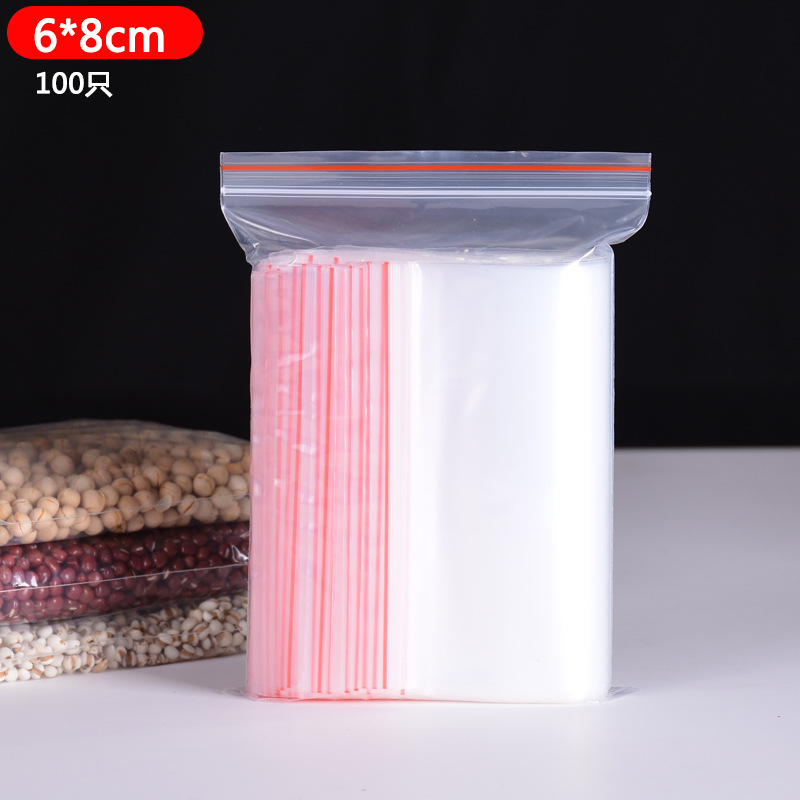 in stock wholesale transparent self-sealing bag 6*8 thick sealed bag PE sealing bag storage bag jewelry packaging bag printing