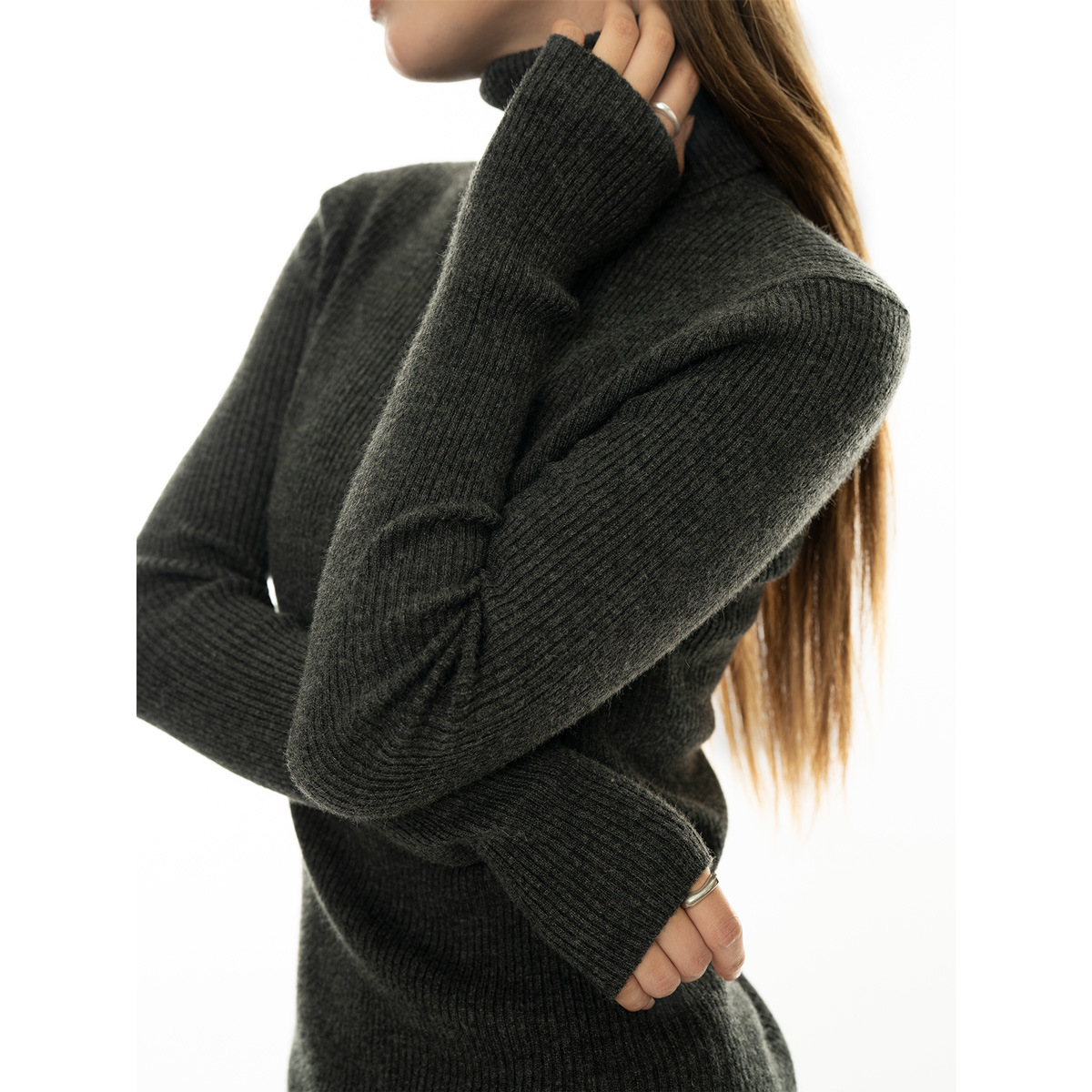 Picture of Lvu Winter New Korean Style Simple Slim Fit Cashmere Base Shirt Delicate Skin-friendly Slimming Casual Top for Women