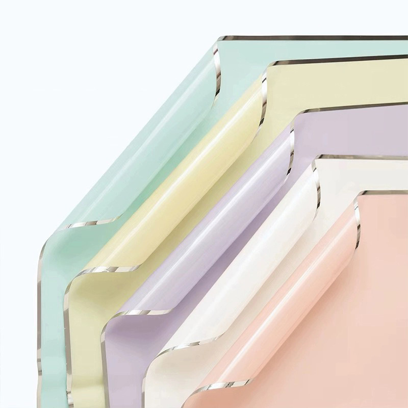 Changyi Wholesale Silver Edge Jelly Film Bouquet Wrapping Paper Transparent Waterproof Ion Water Light Film Flower Floral Material
