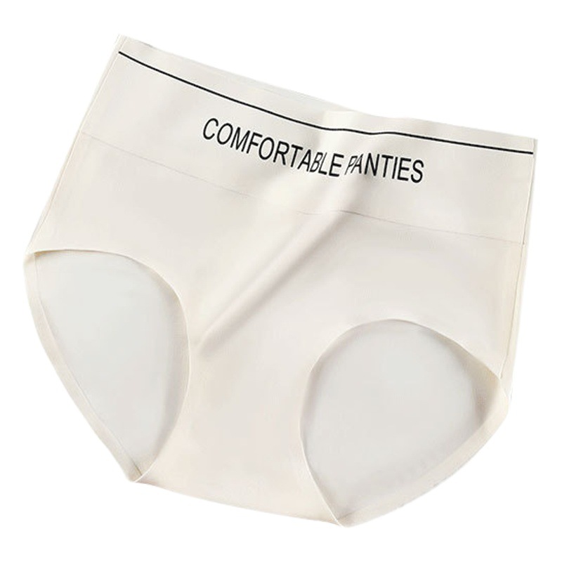 Summer new one-piece seamless ice silk underwear breathable thin women's briefs letter mid-waist women's underwear