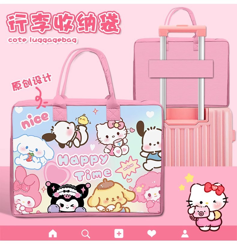 Picture of Travel Storage Bag Large Capacity Cute Felt Bag Children's Luggage Bag Short Distance Felt Handbag Portable Bag