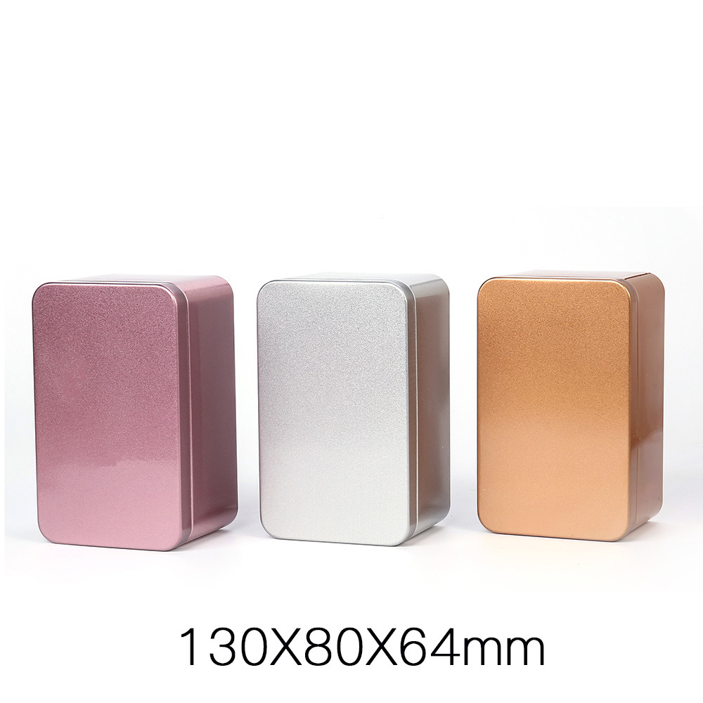 Picture of Iron Box Rectangular Cookie Biscuit Silver Tinplate Food Packaging Empty Box Iron Can Frosted Metal Gift Box