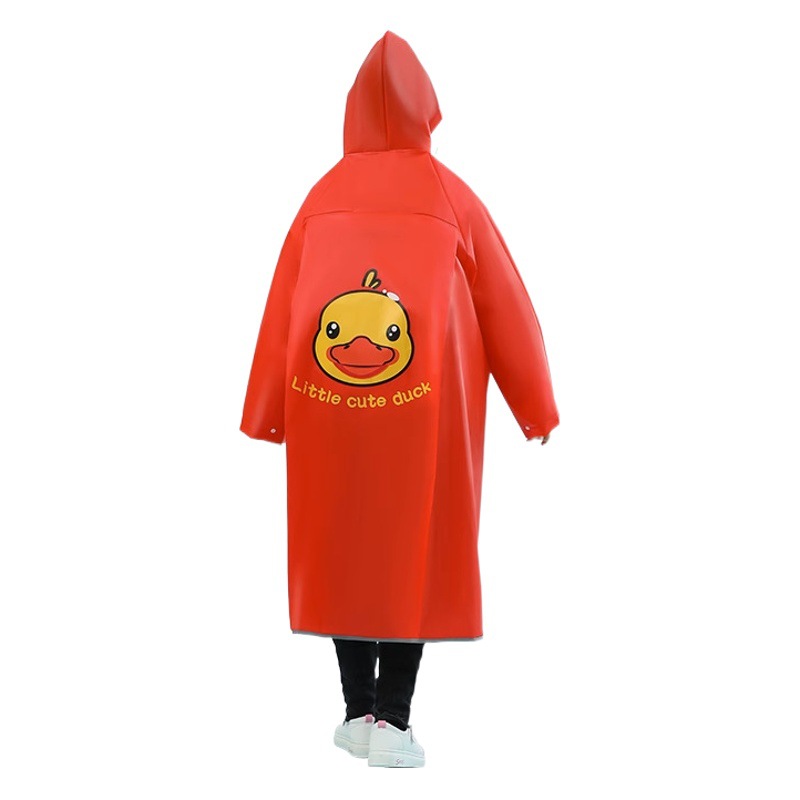 New Children's Raincoat with Zipper for Boys and Girls Junior Senior high school Primary School Students Middle and Big Children's Long Poncho with Schoolbag