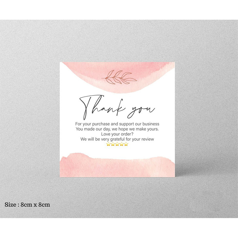Picture of 30 Sheets/Pack Square Simple Thank You Cards Coated Paper Business Cards Gift Packaging Decorative Cards English Mini Thank You Cards