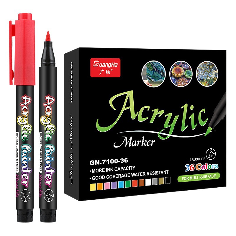 Picture of Guangna 7100 Acrylic Marker 60/100 Color Soft Hair Color Album DIY Painting Hand-painted Graffiti Marker