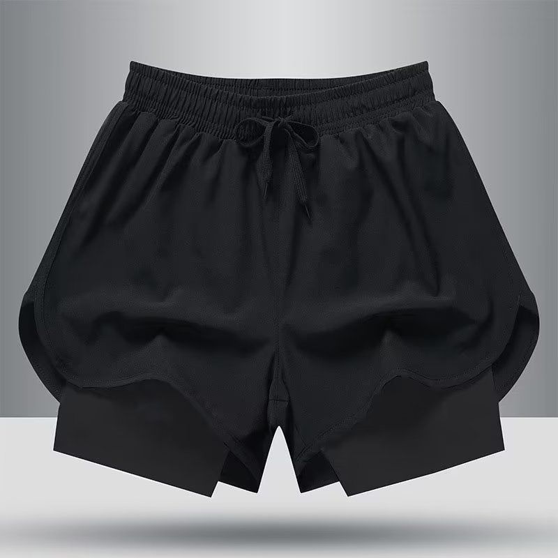 Summer New Double Shorts European and American Muscle Fitness Swimming Trunks Sports Men's Casual Pants Outdoor Sports Pants