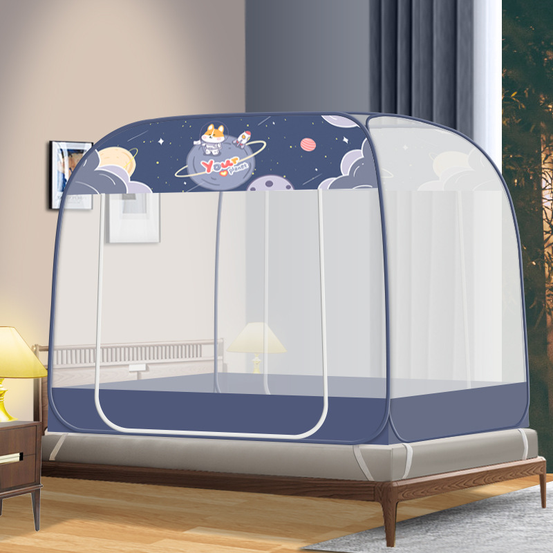Picture of Yurt mosquito net installation-free cross-border household dormitory foldable zipper dustproof bottomless manufacturers foreign trade wholesale