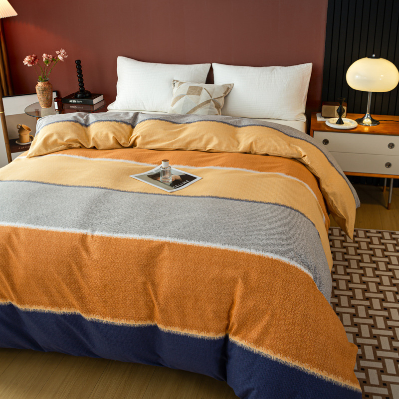 Picture of Cotton brushed duvet cover single piece modern simple single double dormitory thickened quilt cover pure cotton duvet cover single piece