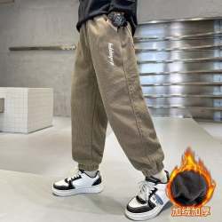 Picture of Boys' Pants Spring and Autumn 2023 New Children's Sports Trousers Big Boys One-piece Velvet fleece-lined Casual