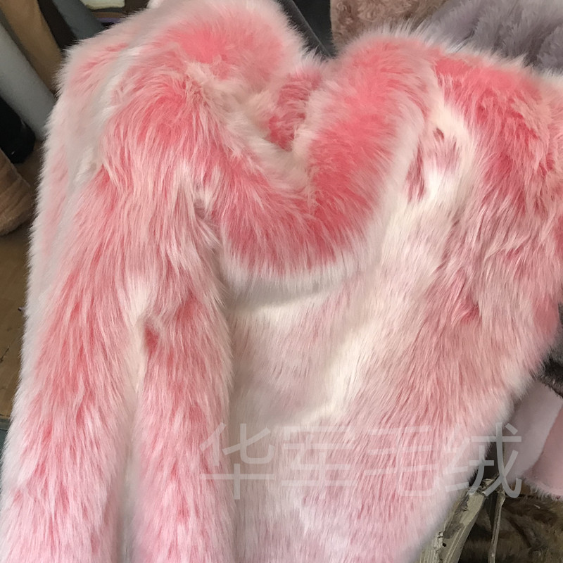 Cixi Manufacturer Wholesale Plush Fabric Faded Shanghai Style Large Fur Background Cloth Clothing Fabric