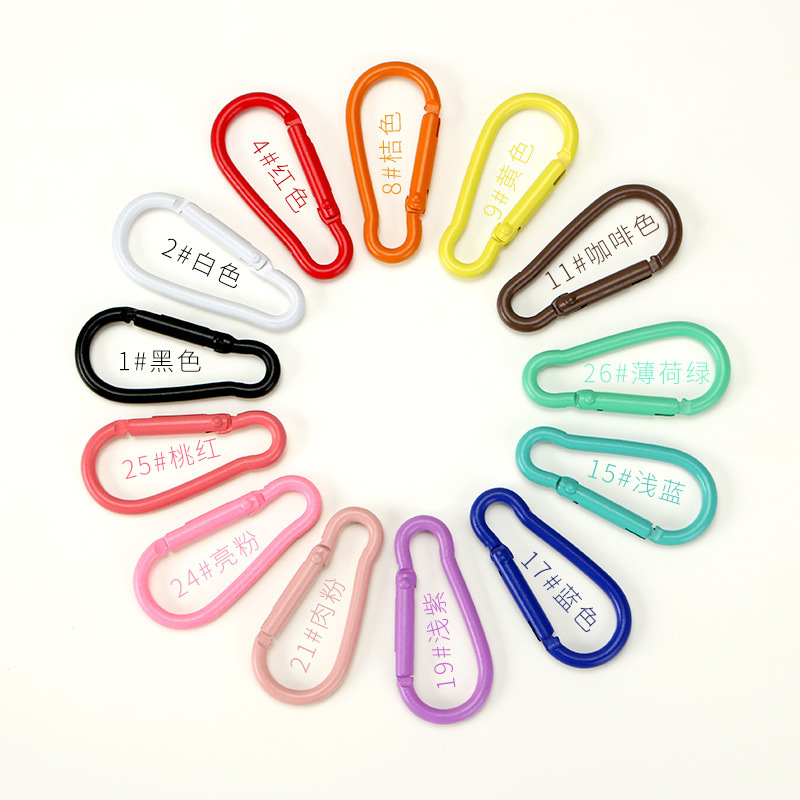 Picture of Factory wholesale color paint gourd-shaped carabiner aluminum alloy jewelry accessories water bottle key creative quick-hanging buckle