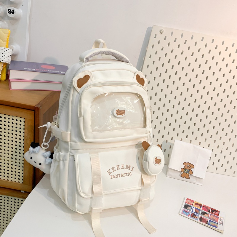 Picture of High Yan Value Ins Style Schoolbag Junior High School Girl's Backpack High School Student's Large Capacity Cute Pain Bag Dopamine Backpack