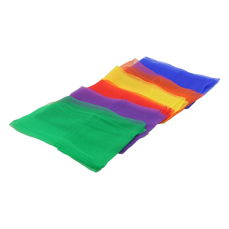 6-Color Kindergarten Performance Dance Performance Small Silk Scarf Small Square Scarf Candy Color Pure Color Gauze Scarf Wholesale