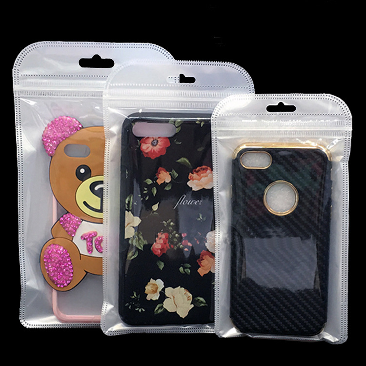 Mobile phone shell packaging bag self-sealing translucent white pearlescent clavicle bag in stock mobile phone shell white pearlescent film bag