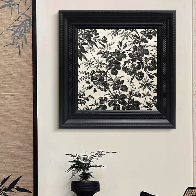 French Middle-Old Style Decorative Painting Living Room Dining Room Entrance Corridor Hanging Painting Niche Art Romantic Flower American Mural