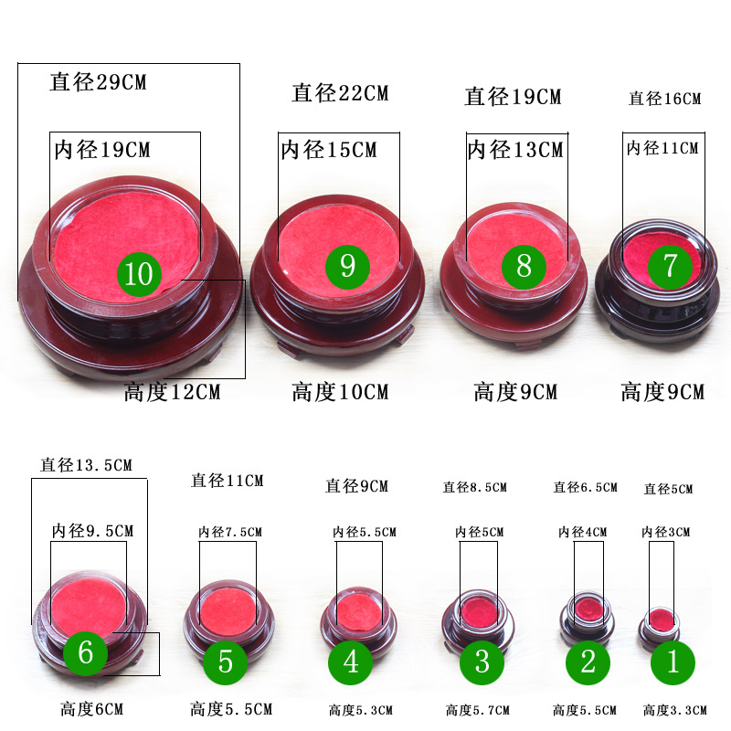 Picture of Large crystal ball rotating double-layer base wooden round base ornaments multi-size spot wholesale supply