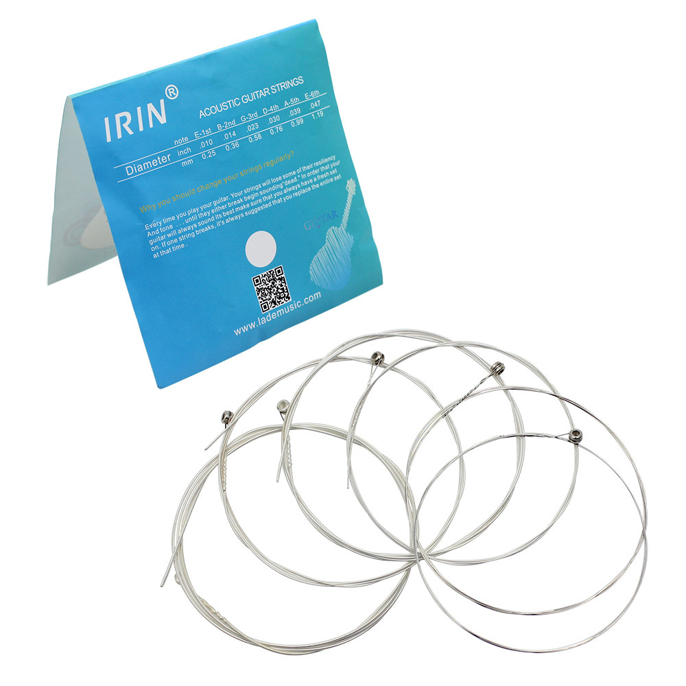 Picture of IRIN Folk Guitar Strings A104 Set of 6 Silver Plated Acoustic Guitar Set Strings Anti-rust Strings Guitar Strings Manufacturer