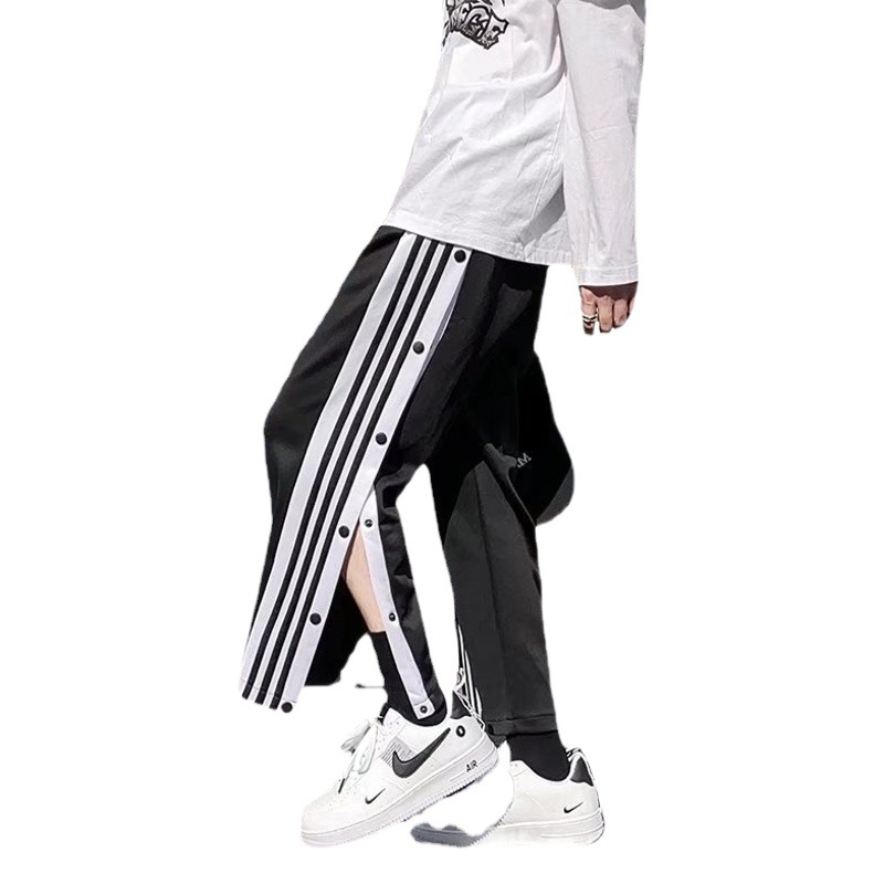 Boys' Straight-breasted Pants Children's Basketball Pants Full-open Buckle Three-bar Training Pants for Summer Students