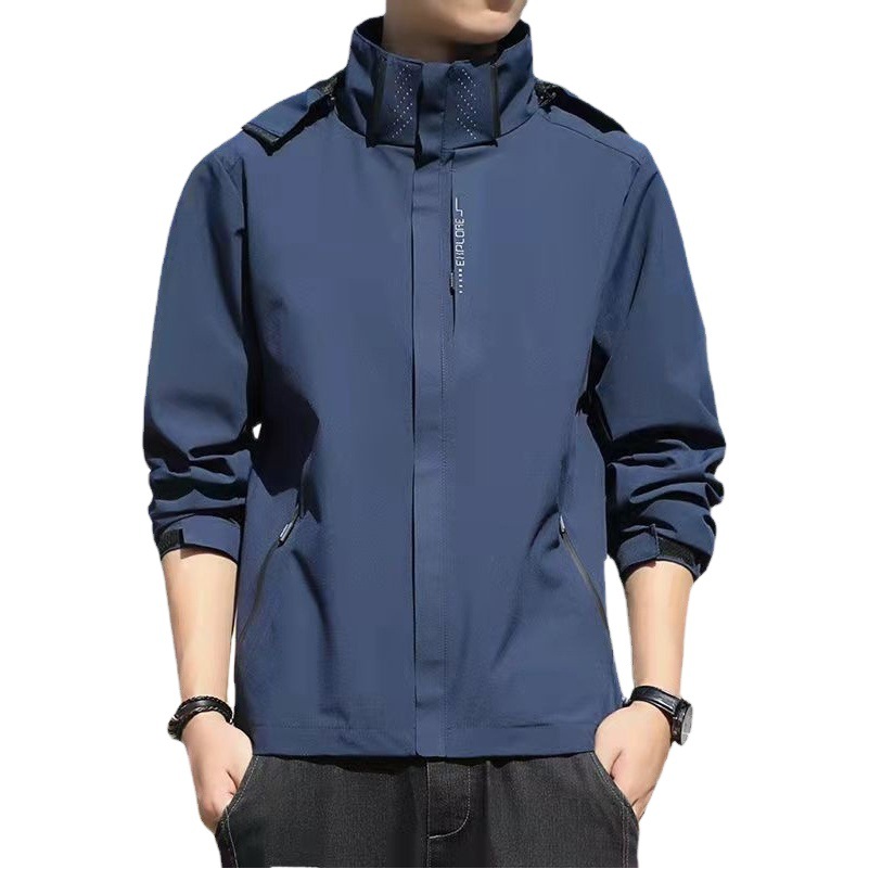 Outdoor Spring and Autumn Windproof Waterproof Rush Clothes Hiking Climbing Thin Single Rush Work Clothes for Men and Women Windbreaker Coat Printing